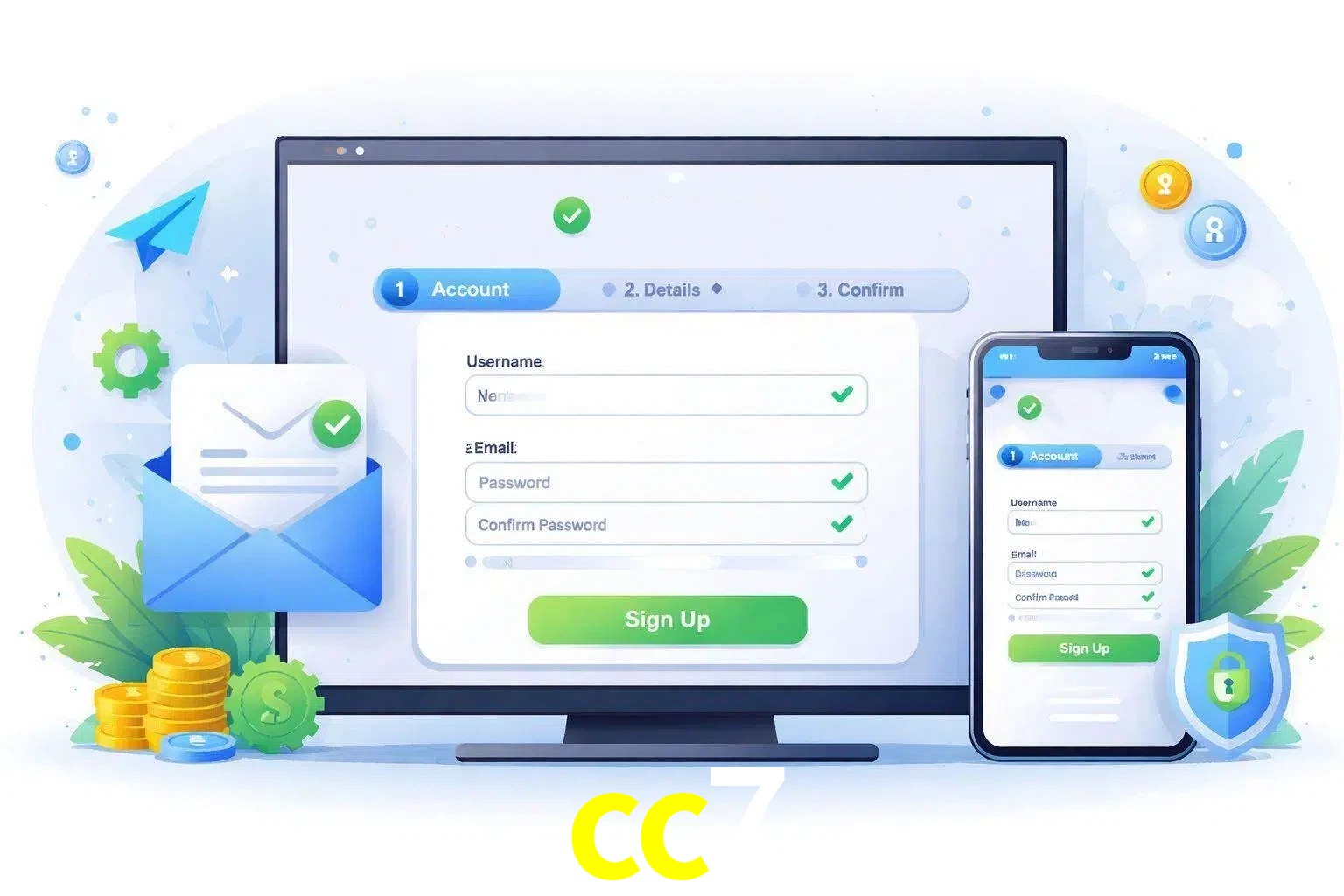 Registro de nuevo usuario y configuración de cuenta cc7